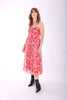 Darcy Floral Chiffon Dress in Red - Traffic People