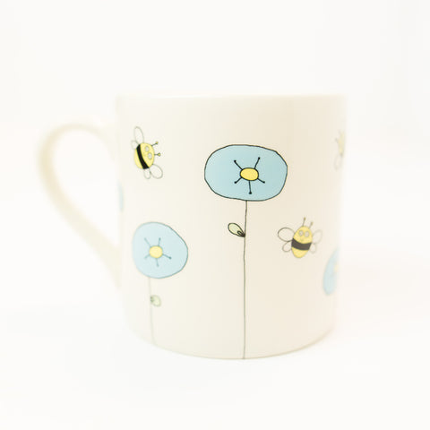 Mug - Helen Russell Cornflower & Bee Design