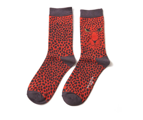 Socks - Bamboo - Leopard - Orange