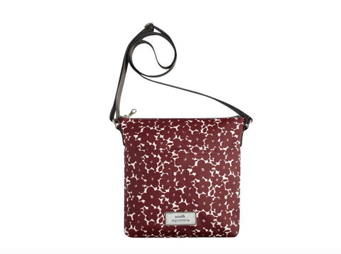 Bag - Oil Cloth Messenger Red Flower Bag - Love Roobarb