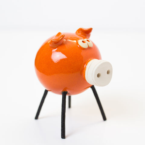 Ceramic Pig - Orange